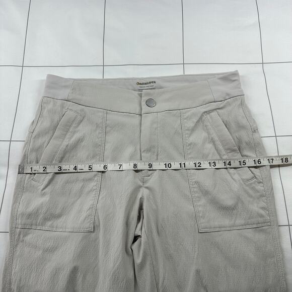 Athleta Pants Womens 2 Cream Birch Grey Trekkie Hike Nylon Ripstop Outdoor Sport - Picture 9 of 13
